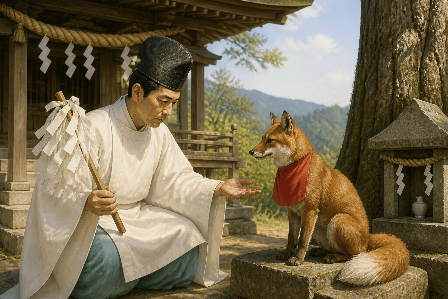 キツネはあくまで「神様のパシリ」