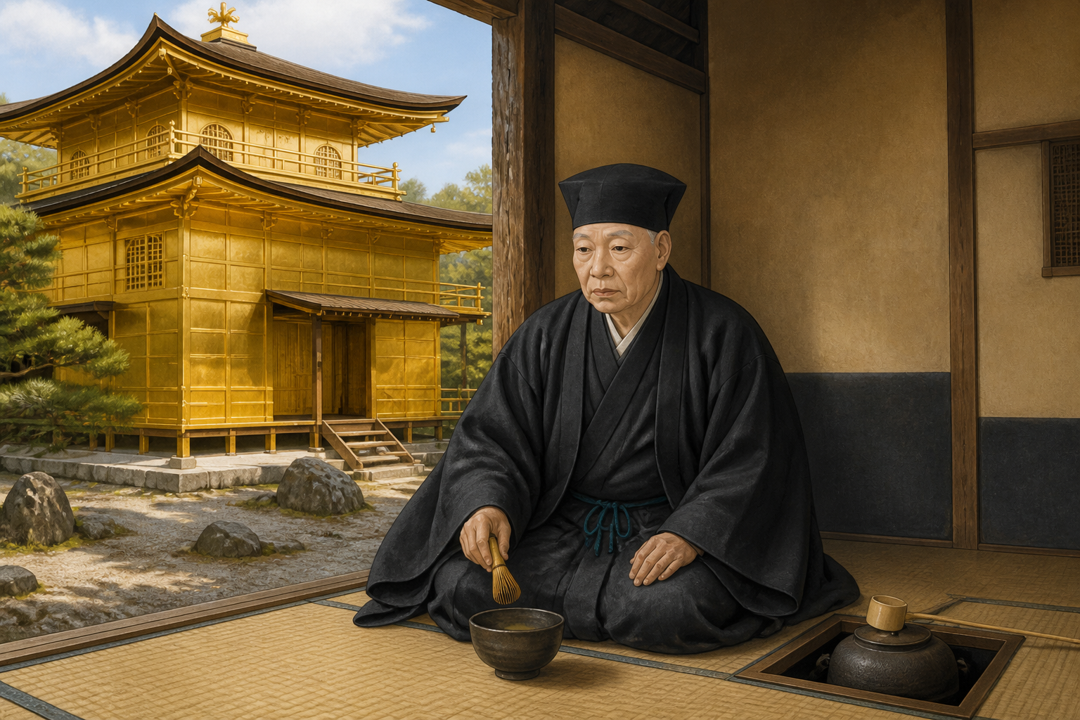 黄金の茶室 VS 二畳の茶室