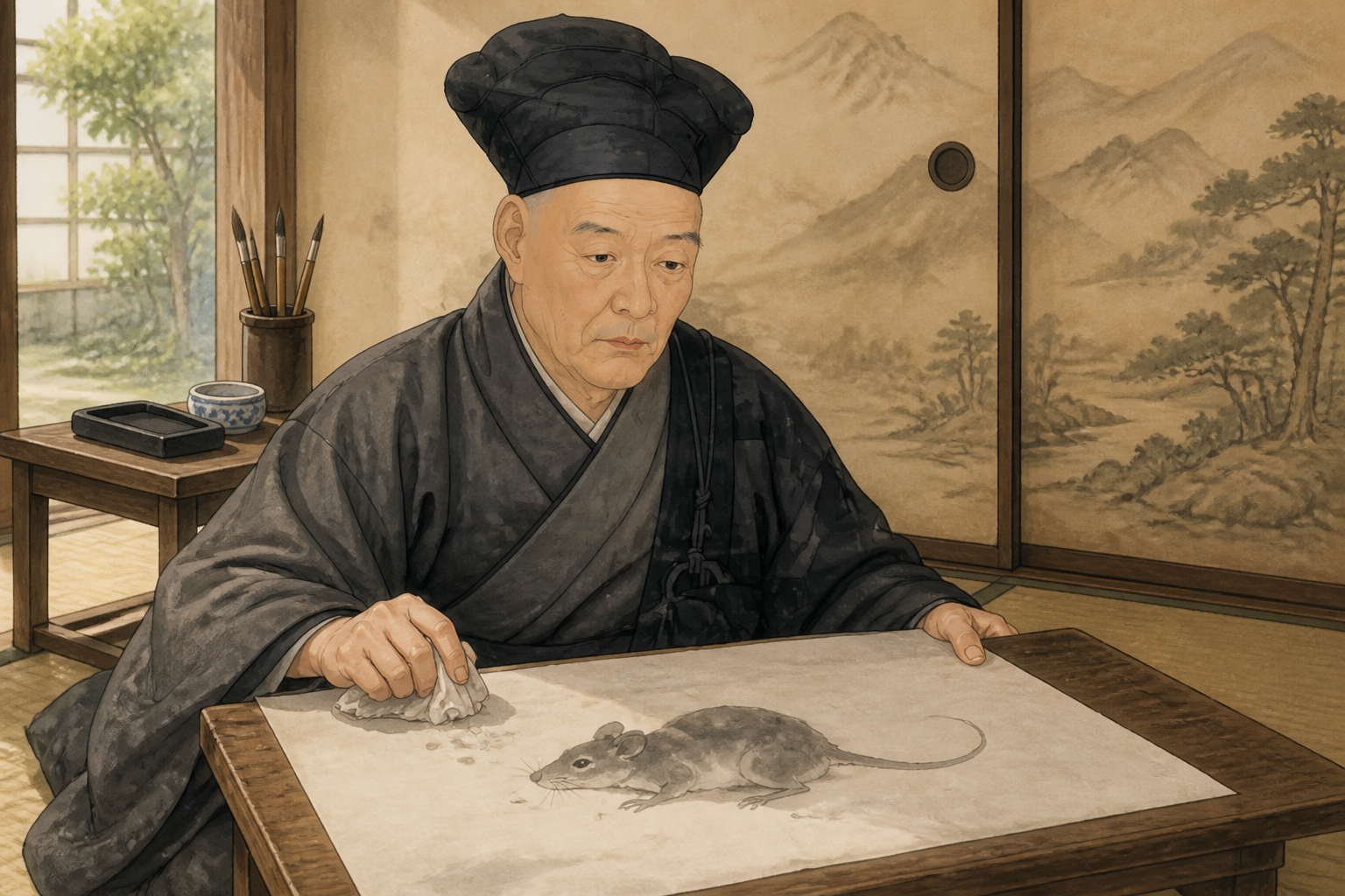 涙で描いた「ネズミ」が動き出す