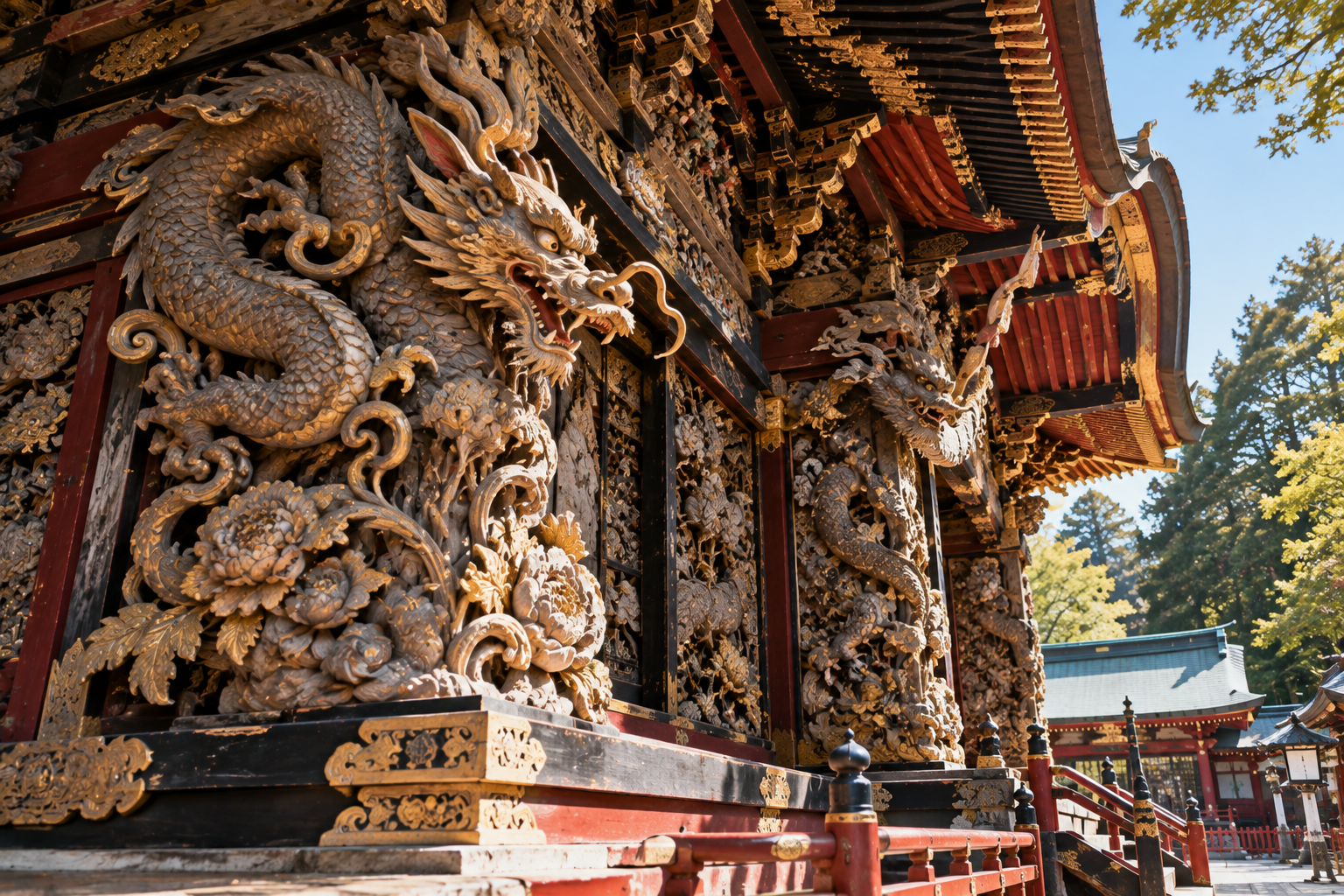 本殿に刻まれた「龍」の凄まじい執念