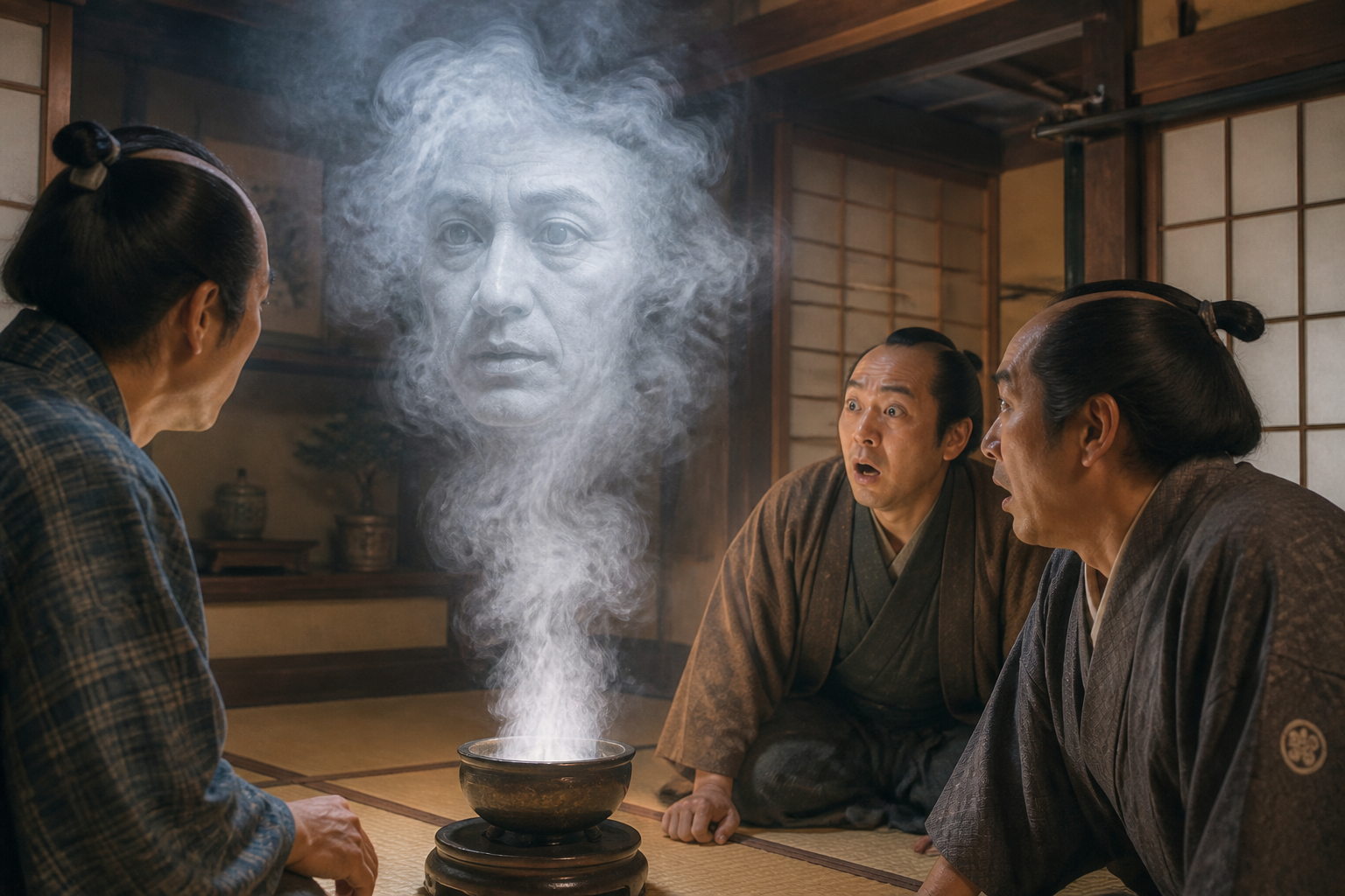 煙の中に浮かび上がる不思議な顔