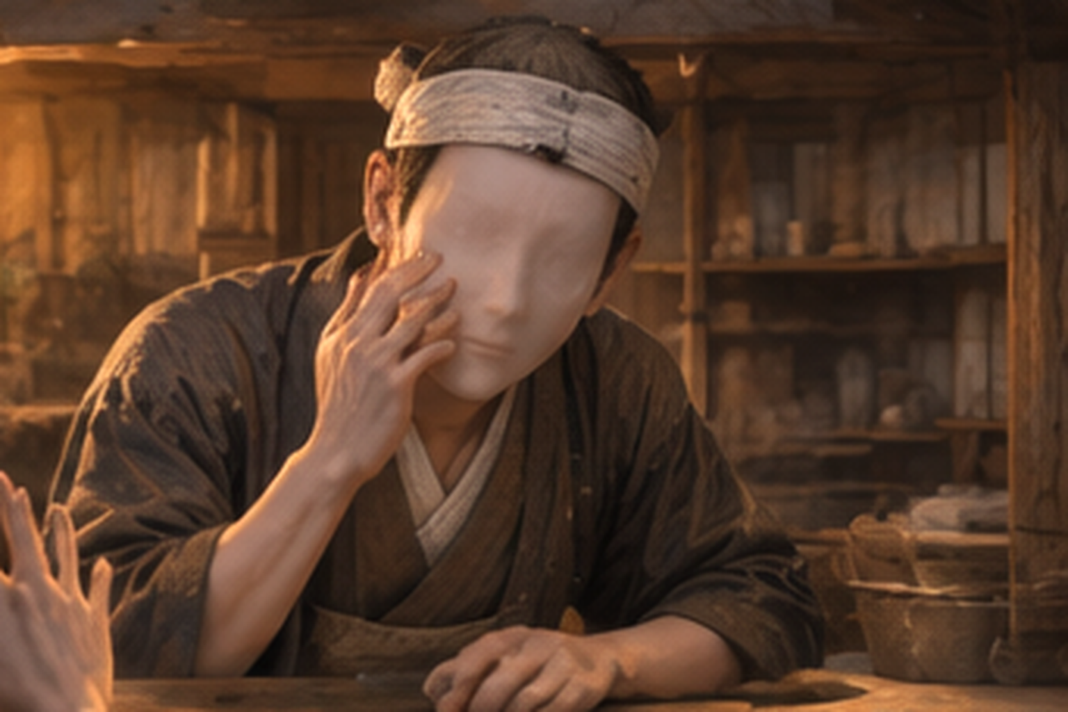 顔を撫でて目鼻口のない顔を見せる怪異